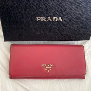 Prada Saffiano Wallet Peonia